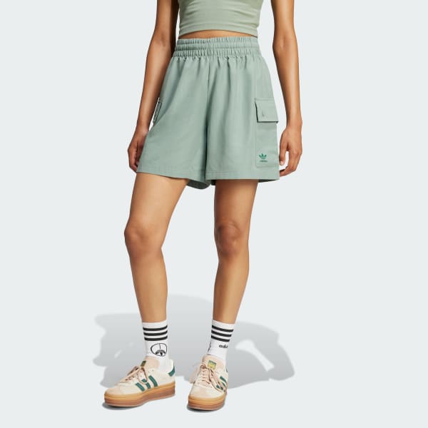 Verde Shorts Cargo Cós Alto Essentials