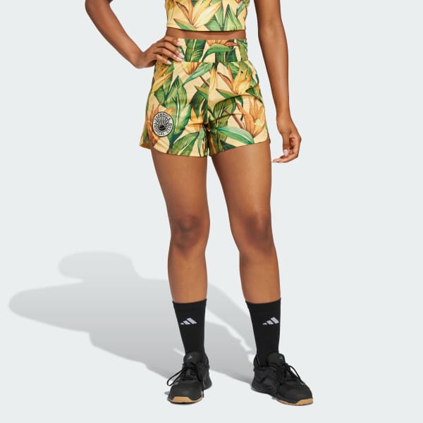 Gul adidas x FARM Rio Pacer shorts