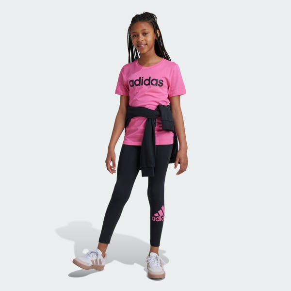 Rosa Camiseta Essentials Linear Logo Cotton Slim Fit