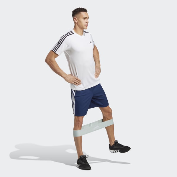 adidas Train Essentials Piqué 3-Stripes Training Shorts - Blue | Men's ...