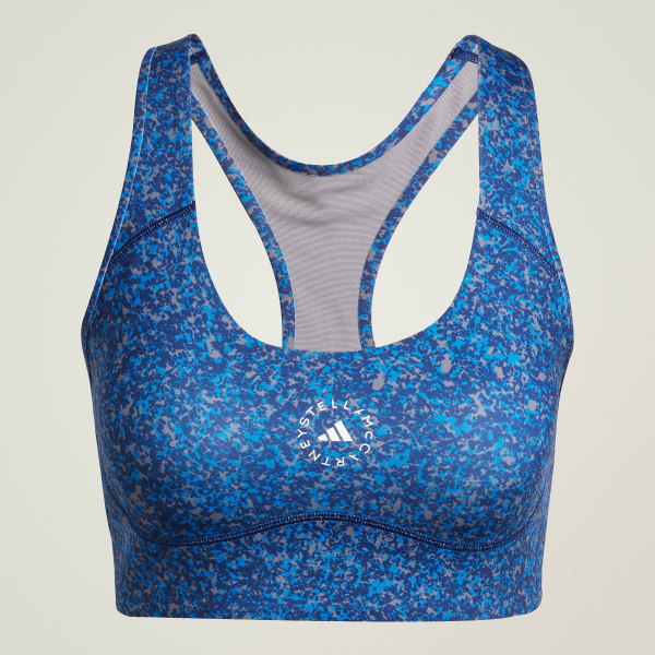 สีน้ำเงิน สปอร์ตบราซัพพอร์ตระดับปานกลางพิมพ์ลาย adidas by Stella McCartney TruePurpose Power Impact