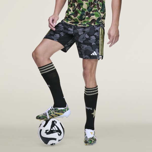 【 BAPE X ADIDAS 】FB SHORTS ベイプ　アディダス　L ADIDAS x BAPE SOCCER SHORTS BLACK – NRML