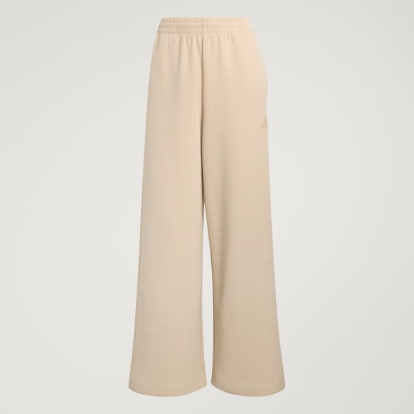 Bezowy SPODNIE SOFT LUX STRAIGHT LEG