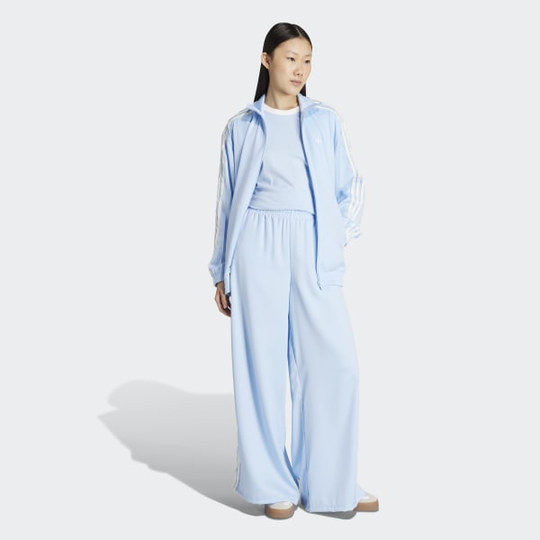adidas Originals Satin Wide Leg Pants Ruffle 3-Stripes