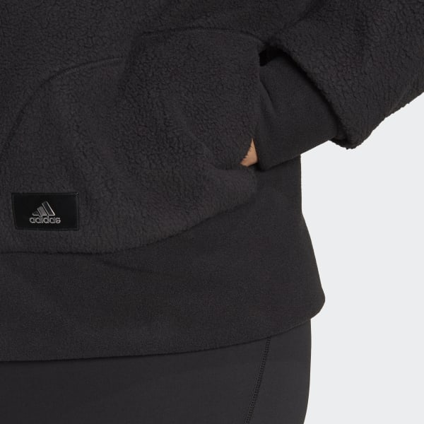 Schwarz Holidayz Sherpa Jacke – Große Größen ZQ552