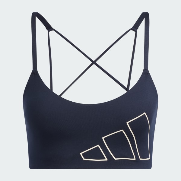 Blau adidas Aeroreact Training Light-Support Logo Sport-BH