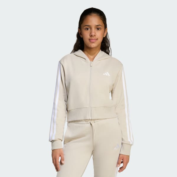 Beige Felpa con cappuccio Essentials Full-Zip Junior