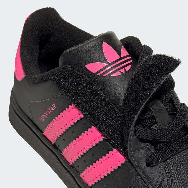 adidas Superstar II Comfort Closure Elastic Lace Shoes - Black