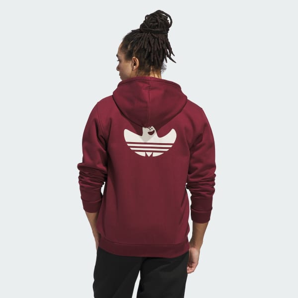 Burgundy Sudadera con capucha con estampado y cremallera Shmangry