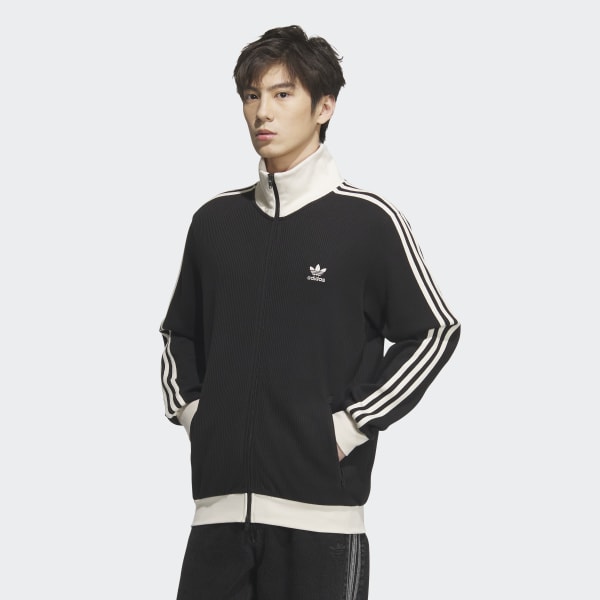 トップス adidas WAFFLE BASKETBALL TRACK TOP adidas Originals Waffle basketball track top in black | ASOS