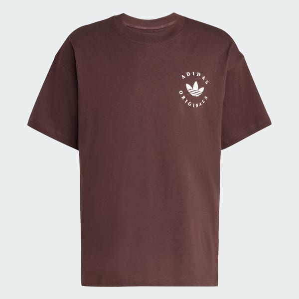 Marron T-shirt incurvé adidas Trefoil Logo GFX