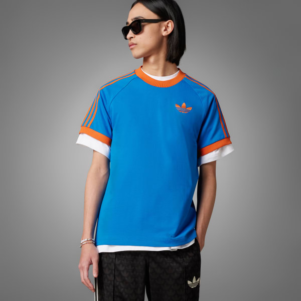 Men's Adidas Originals California T-Shirt Retro 3 Stripe Crew Neck Top New