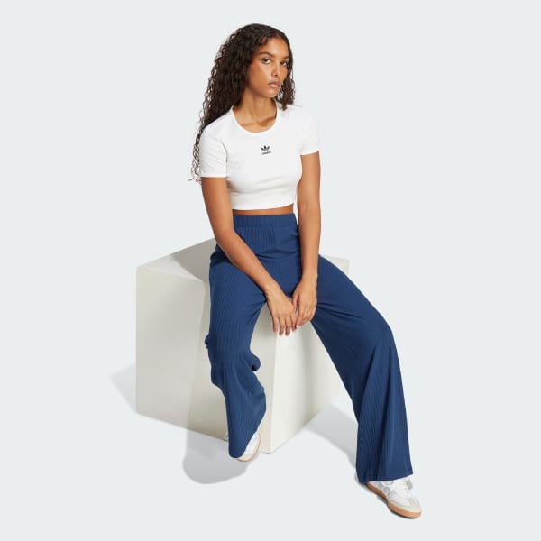 blanc T-shirt bord-côte Essentials