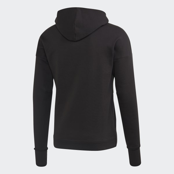 Adidas zne 3 stripe zip thru hoodie in blac 2025