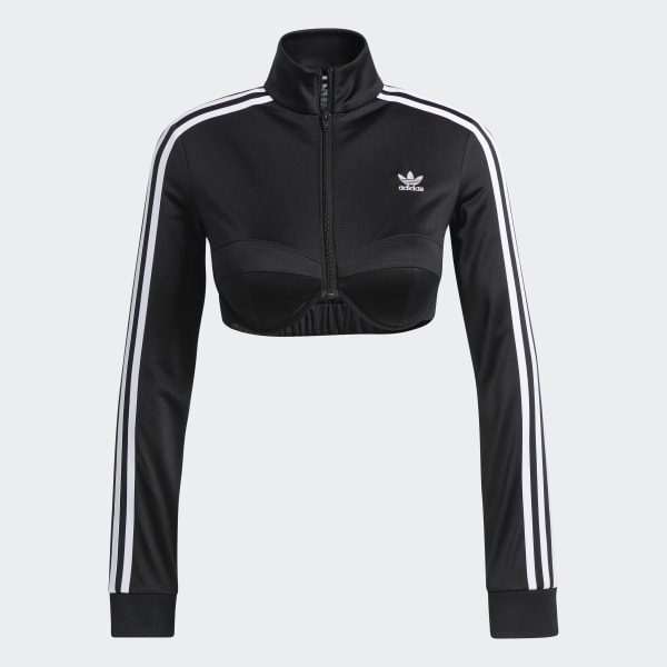 Czerń Jeremy Scott Monogram Crop Track Jacket ZB014