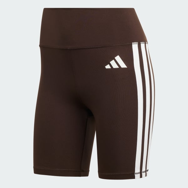 Marron Leggings courts à 3 bandes Optime Essentials