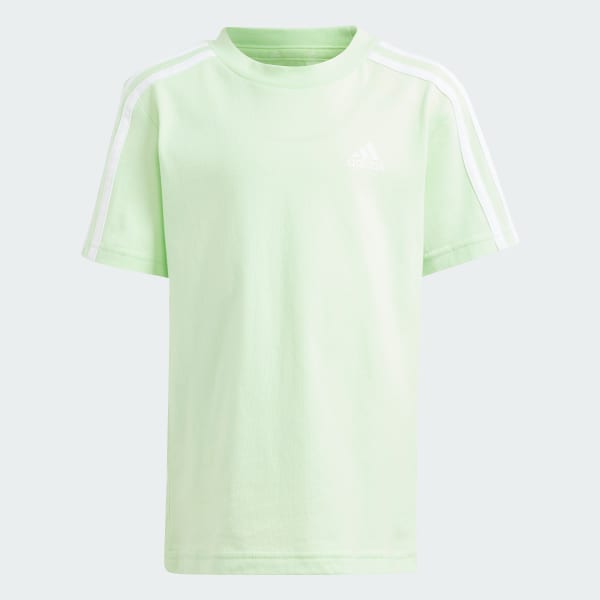 Verde Camiseta Essentials 3 Rayas Algodón