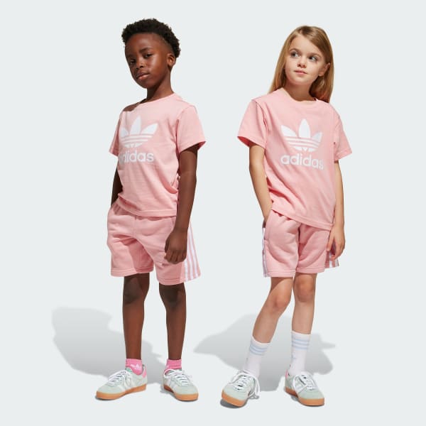 Merah-muda Setelan Tee & Celana Pendek Adicolor Kids