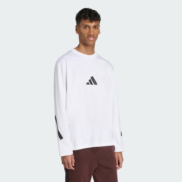 adidas Z.N.E. Long Sleeve Tee - White | Free Shipping with adiClub