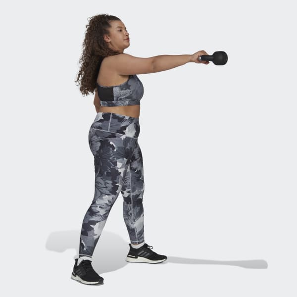 Neue Artikel dieser Saison! adidas Powerreact Size) | US Black Training | - Medium-Support Women\'s Bra (Plus Allover Print Training adidas