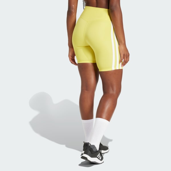 Yellow Optime Essentials 3-Stripes Short Leggings