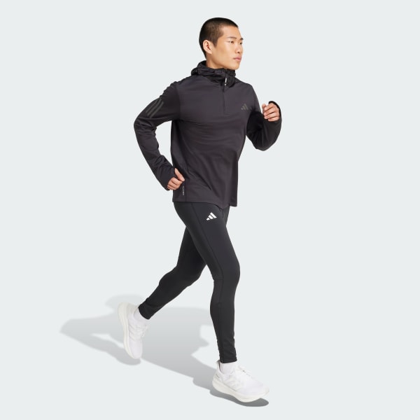 Negro Capucha con cremallera hasta el pecho Own The Run Winterized