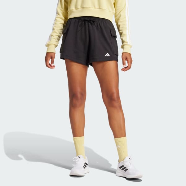 zwart Essentials Small Logo French Terry Cargo Short