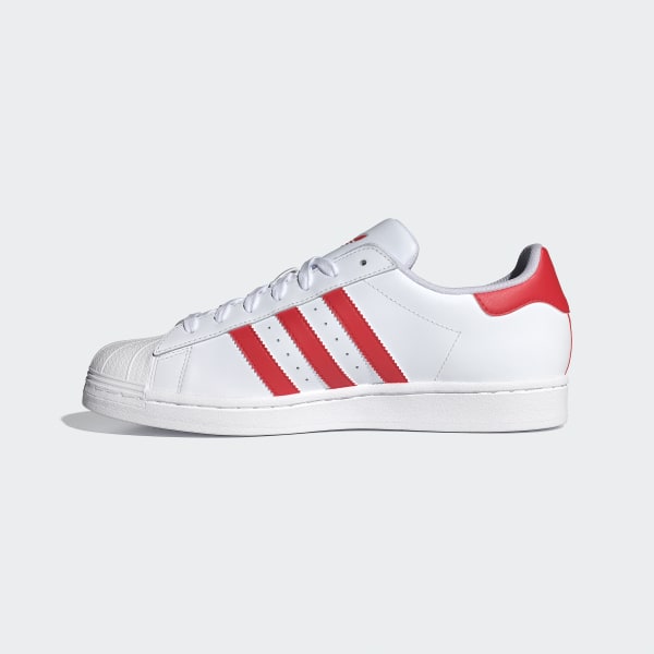 Adidas superstar red stripes deals
