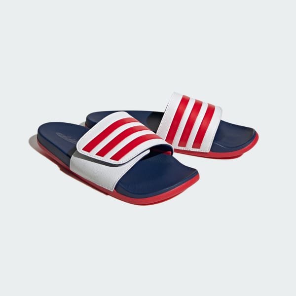 White Adilette Comfort Adjustable Bandage Slides