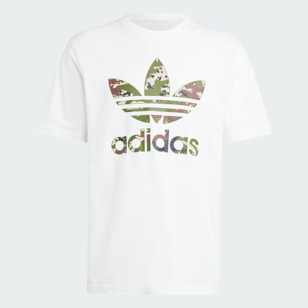 White Camo White Trefoil Tee
