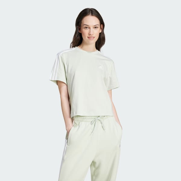 Green Essentials 3-Stripes Single Jersey Crop Top