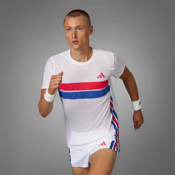 White Adizero Retro Running Tee