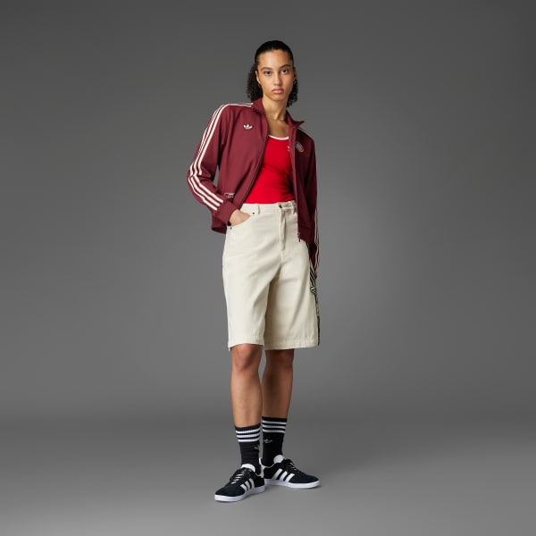 Burgundy Tepláková bunda FC Bayern Terrace Icons