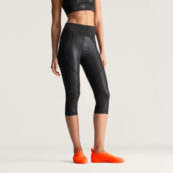 Svart adidas By Stella McCartney Training Micro Dot Capri Leggings