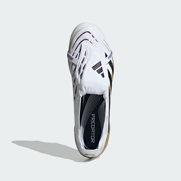 Branco Botas de Futebol com Língua Dobrada Predator Elite – Piso mole