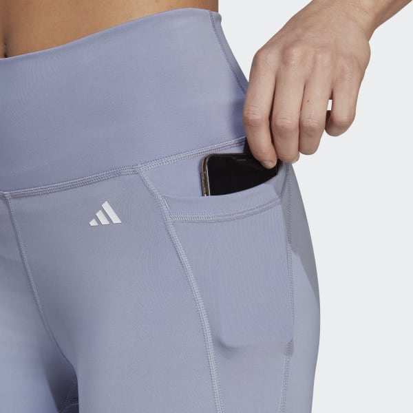 fialová Legíny Optime Stash Pocket High-Waisted 7/8