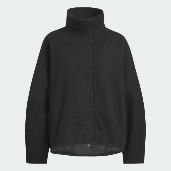 グレー ラックスフロー オールデイズ ルーズフィット ウール風のウーブンジャケット