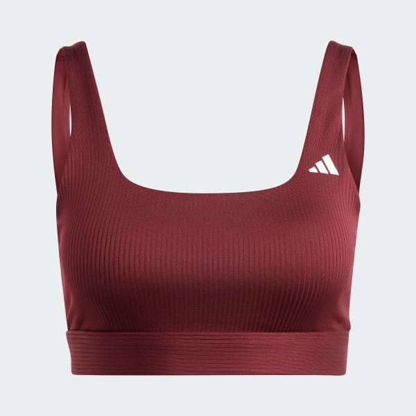 Adidas Sports Underwea Women Crop Bra Bust Holder, plain red