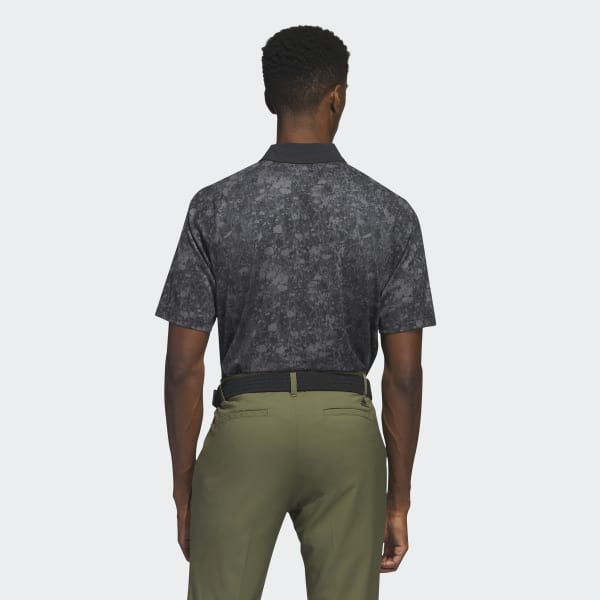 Schwarz Mesh Ultimate365 Tour Print Golf Polo Shirt