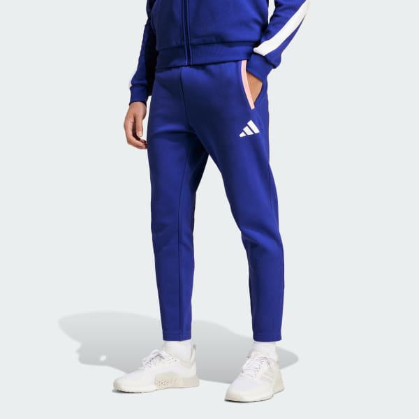Blue and white adidas pants on sale