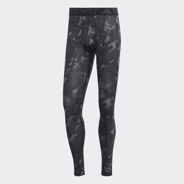 Svart Techfit Allover Print Training Tights