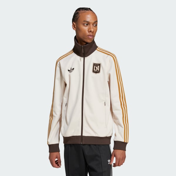 adidas 2024 Los Angeles FC adidas Beckenbauer Track Top Beige Free Shipping with adiClub adidas US