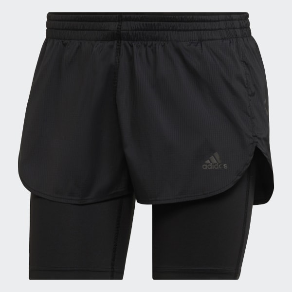 Black Run Fast Two-in-One Shorts