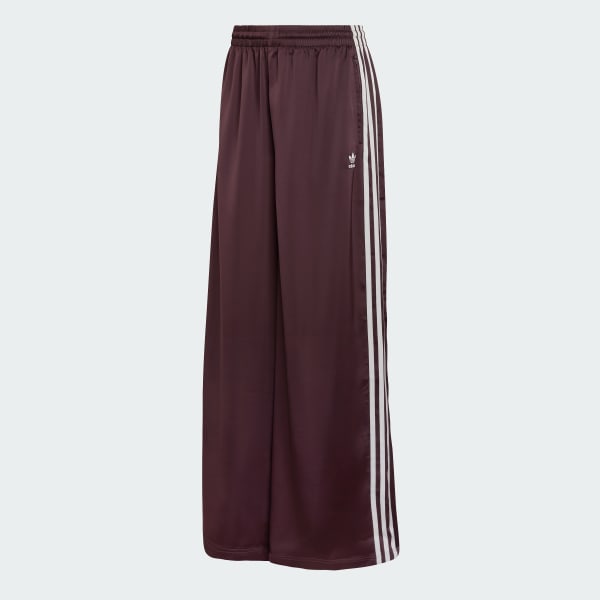 Brown 아디컬러 새틴 와이드 레그 트랙 팬츠