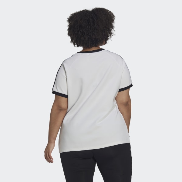 Branco T-shirt Justa 3-Stripes Adicolor Classics (Plus Size) KA107