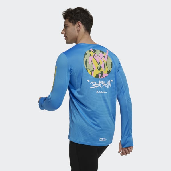 Niebieski Own the Run Long Sleeve Tee EBS65