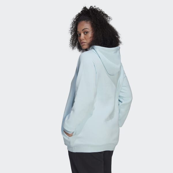 Niebieski Essentials Logo Fleece Hoodie (Plus Size) IXV15