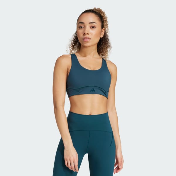 Green adidas All Me Luxe Medium Support Bra