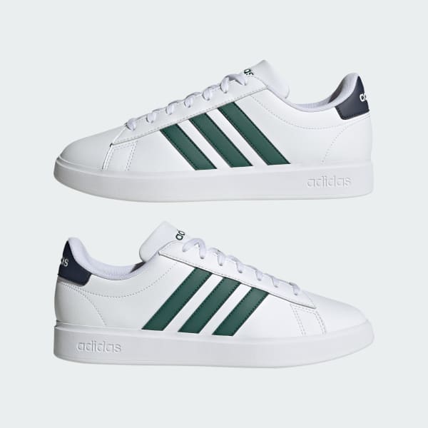 Adidas cloudfoam white and green deals