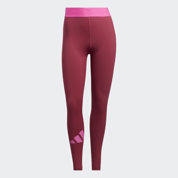 adidas Techfit Life Mid-Rise Badge of Sport Long Tights - Pink